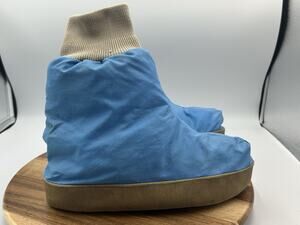 Vintage Frostline Down Insulated Camp Booties Blue Ripstop XS Sleeping Bag Shoes